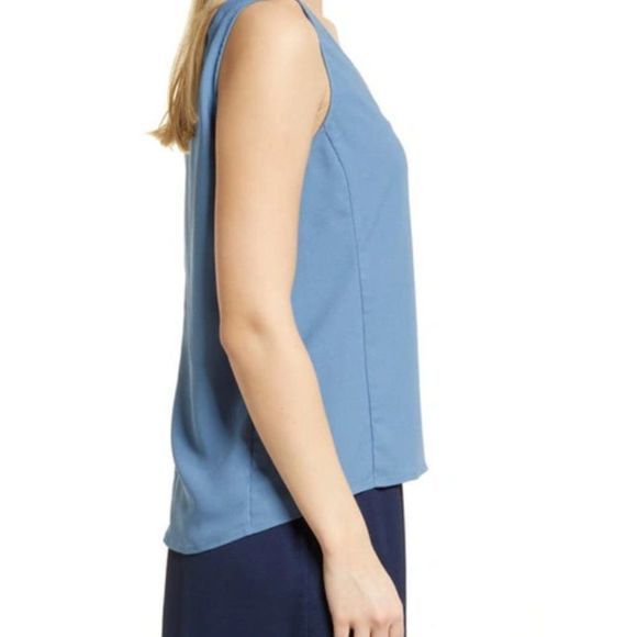 NWOT NORDSTROM V-Neck Tank‎ Top in Blue Coronet (S) - Picture 2 of 12